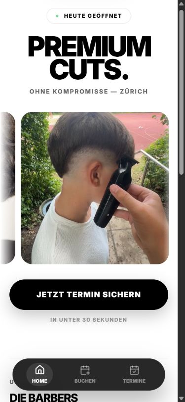 Screenshot der Dübi-Barber-Website